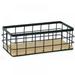 Catlerio Iron Storage Basket Metal Wire Mesh Wooden Base Basketry Bathroom kitchen Tray Desk Cabinet