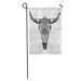 KDAGR Bull Aztec Longhorn Skull Cow Tribal Western American Black Garden Flag Decorative Flag House Banner 12x18 inch