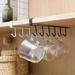 1/2/4/8Pcs Shelf Storage Clothes Hanging Wardrobe Kitchen Organizer Cup Holder Glass Mug Holder 6 Hooks Storage Rack