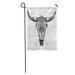 LADDKE Bull Aztec Longhorn Skull Cow Tribal Western American Black Garden Flag Decorative Flag House Banner 28x40 inch