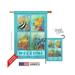 Breeze Decor 07051 Beach & Nautical Tropical Fish Collage 2-Sided Vertical Impression House Flag - 28 x 40 in.