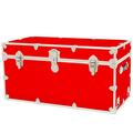 Rhino Trunk & Case XXL Leather Embossed Vinyl Trunk College Home & Office Storage 36 x18 x18 (Red)