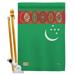 Breeze Decor BD-CY-HS-108224-IP-BO-D-US14-BD 28 x 40 in. Turkmenistan Flags of the World Nationality Impressions Decorative Vertical Double Sided House Flag Set with Pole Bracket & Hardware