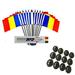 Pack of 12 4 x6 Romania Polyester Miniature Office Desk & Little Table Flags 1 Dozen 4 x 6 Romanian Small Mini Handheld Waving Stick Flags with 12 Flag Bases (Flags with Stands)