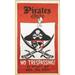 PIRATE FLAG 3 X 5 PIRATES ONLY NO TRESPASSING ALL OTHERS WILL WALK THE PLANK