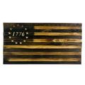 Handmade Natural Finish Wooden Betsy Ross 1776 Flag Indoor Outdoor Wall Art