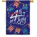 Breeze Decor 28 x 40 in. 4th of July American Fourth Vertical House Flag with Double-Sided Decorative Banner Garden Yard Gift