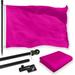 G128 Combo Pack: 6 Feet Tangle Free Spinning Flagpole (Black) Solid Magenta Flag 3x5 ft Printed 150D Brass Grommets (Flag Included) Aluminum Flag Pole