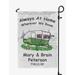 Printtoo White Always At Home Wherever We Roam Retro Camp Trailer Camping Flags For Campers Personalized Double SidedFlag Outdoor Decor Sign CampsiteFlag