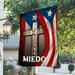 FLAGWIX Christian Flag - Faith over Fear in Spanish Puerto Rico Flag MLH2084Fv1 - House Flag (29.5 x 39.5 )