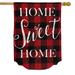 Red Checkered Home Sweet Home Burlap Winter House Flag 28 x 40 Briarwood Lane