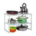 Expandable Under Sink Organizer Multi-Functional 2 Tier Adjustable Storage Rack with Removable Shelves & Expandable Pipe for Kitchen Bathroom Garden Sink Cabinet and Counter