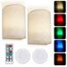 Wall Sconce Magnetic Wireless Wall Sconce RGB Color Dimmable With Fabric Linen Shade And Remote Control Wall Sconce Lighting Decorative 2 Piece Set For Bedroom