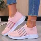 Cathalem Womens Casual Dress Shoes Size 8 Women Fly Woven Mesh Running Shoes Tennis Walking Women Shoes Casual Comfort Pink 8