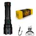 Leye LED Flashlight Bright Zoomable Tactical Flashlights with High Lumens for Emergency and Outdoor Use Camping Accessories -JF023ï¼ˆBlack Flashlight + USB Cable (Without Battery and Charger)ï¼‰
