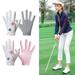 Hesroicy 1 Pair Golf Gloves Anti Slip Breathable Golf Supplies Reliable Fit Compression Golf Glove for Lady