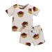 HESHENG Infants Baby Girls Boys Summer Outfits Cartoon Animal Print Short Sleeve Tops + Elastic Casual Shorts Set Monkey 2-3Y