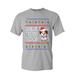 Tee Hunt Feliz Navi Dog Ugly Sweater T-Shirt Christmas Xmas Pet Paws Pup Mens Shirt Gray 3X-Large