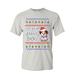 Tee Hunt Feliz Navi Dog Ugly Sweater T-Shirt Christmas Xmas Pet Paws Pup Mens Shirt Ash Gray X-Large