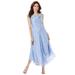 Plus Size Women's Sleeveless Burnout Gown by Roaman's in Pale Blue Burnout Blossom (Size 22 W)