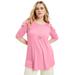 Plus Size Women's Cold-Shoulder Ruffle Tee by June+Vie in Fresh Pink (Size 14/16)