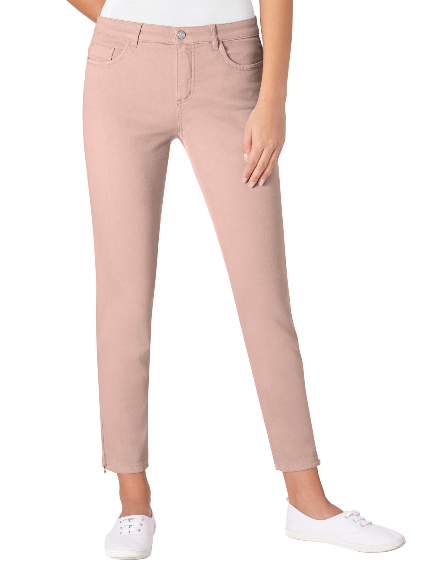 Stretch-Jeans ASCARI, Damen, Gr. 23, Kurzgrößen, rosa (rosé), 91% Baumwolle, 6% Polyester, 3% Elasthan, unifarben, lang, Jeans Image