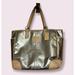Coach Bags | Coach Metro 26141e Metallic Silver Vachetta Leather Xl Tote Weekend Bag Shopper | Color: Silver/Tan | Size: Os