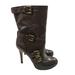 Coach Shoes | Coach Marsha Mid-Calf Chestnut Brown Leather High Heel Boots Women 9.5b | Color: Brown | Size: 9.5