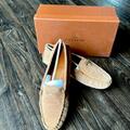 Coach Shoes | Coach Shoes “Amber” Diving Moccasins Tan Suede Leather Size 8 Slip-On Flats | Color: Tan | Size: 8