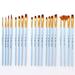 Kripyery 4Pcs Pointed Flat Round Tip Wooden Drawing Brushes Watercolor Oil Painting Pen