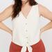 Madewell Tops | Madewell Texture & Thread Button Front Tie Tank Top Size Xxs | Color: Cream/White | Size: Xxs