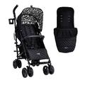 Cosatto Supa 3 Pushchair with Footmuff – Lightweight Stroller from Birth to 25Kg - Easy, Compact, Umbrella Fold, Large Shopping Basket, Carry Handle Footmuff (Silhouette)