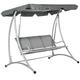 Outsunny 3 Seater Garden Swing Seat Bench Steel Swing Chair with Adjustable Canopy for Outdoor Patio Porch - Grey
