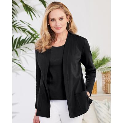 Draper's & Damon's Women's Soft Knit Cardigan - Black - 3X - Womens Plus