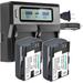 Power2000 Two Canon LP-E6NH-Type Batteries with Dual-Bay LCD Charger LP-E6NH2BC