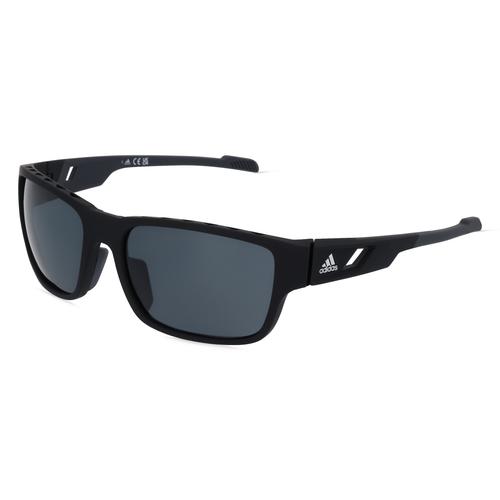 Adidas SP0069 Unisex-Sonnenbrille Vollrand Eckig Kunststoff-Gestell, schwarz
