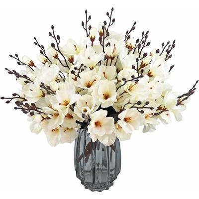 6PCS Bouquet di fiori di magnolia in seta artificiale per casa, matrimonio, casa, festa, giardino,