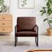 Modern PU Leather Accent Arm Chair with Extra Thick Padded Backrest and Seat Cushion Sofa Chair