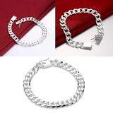 1/3pcs Steel Chain Bracelets Men Flat Curb Bracelet Sports Hop For Men Rock Gifts Hip Jewelry B4U2