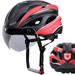 GOWINSEE Bike Helmet with Safety Rear Light and Detachable Visor Bike Helmet for Men Women Lightweight Mountain Bike Helmet Size Adjustable Cycling Helmet