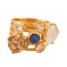 Spectacular Glam,'Modern 18k Gold-Plated Multi-Gemstone Cocktail Ring'