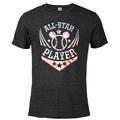 Disney Mickey Mouse Baseball All-Star Player Sports Tie-Dye - Short Sleeve Blended T-Shirt for Adults - Customized-Black Snow Heather