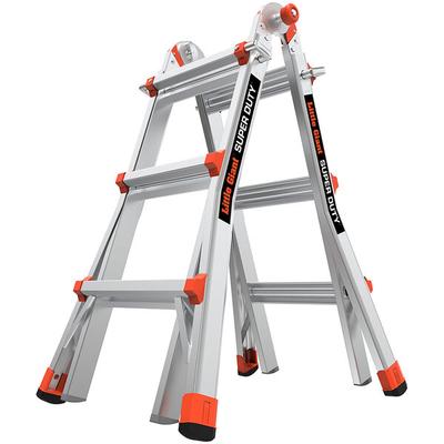 Little Giant Super Duty 7' - 11' Type 1AA Aluminum Articulated Extendable Ladder 10401 - 375 lb. Capacity