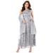 Plus Size Women's Embellished Gown With Shawl by Roaman's in Silver Shimmer (Size 26 W)