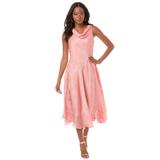 Plus Size Women's Sleeveless Burnout Gown by Roaman's in Desert Rose Burnout Blossom (Size 30 W)