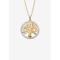 Women's Gold over Silver Tree of Life Pendant Diamond Accent with 18 in Chain by PalmBeach Jewelry in Silver