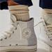 Converse Shoes | Converse Chuck Taylor All Star Cozy Utility Sneakers In Egret Gravel Size 6/8 | Color: Blue/White | Size: 6/8