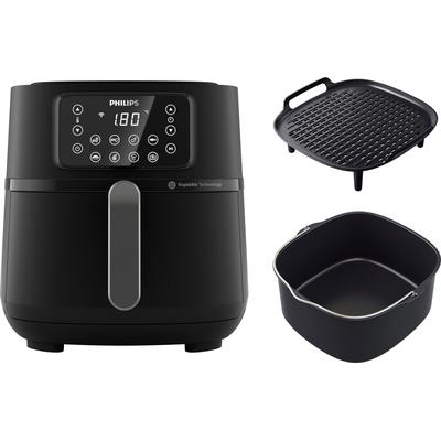 PHILIPS Heissluftfritteuse "Airfryer XXL HD9285/96, 7,2 l", schwarz (schwarz und dunkles silber), B:30cm H:33cm T:41cm, Fritteusen, mit 7 Voreinstellungen und Warmhaltefunktion, WiFi Konnektivität, Topseller