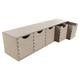 WooDeeDoo Horizontal Desk Organiser | 57 x 13 x 13 cm | Mini Wooden Chest 5 Drawers | Shallow Storage Cupboard Cabinet Unit Trinket Box | Unpainted Birchwood