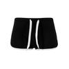 Stoffhose URBAN CLASSICS "Urban Classics Damen Ladies French Terry Hotpants", Damen, Gr. M, US-Größen, schwarz-weiß (schwarz, weiß), 62% Polyester, 33% Baumwolle, 5% Elasthan, unifarben, normal, Hosen